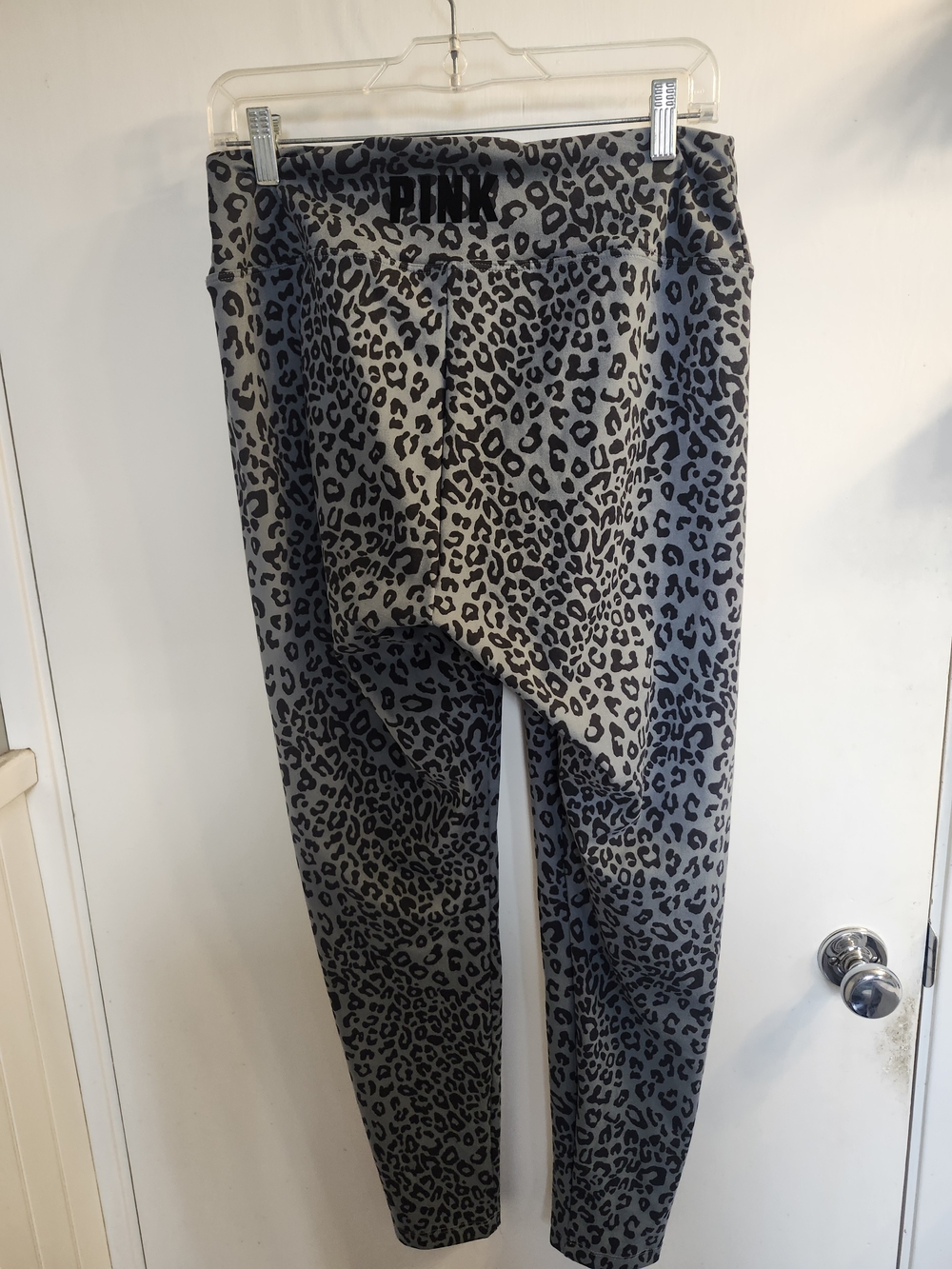 PINK Leopard Print Leggings in Gray and Black